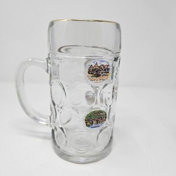 German Beer Stein Glass Large Wittig Hadamar Tankard Mug Germany Man Cave - Picture 3 of 10